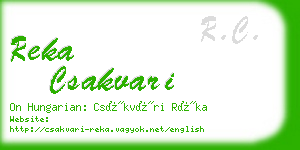 reka csakvari business card